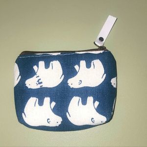NWOT Polar Bear Square Pouch Coin Purse